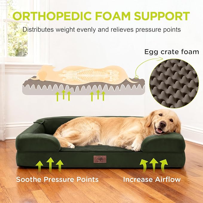 Orthopedic Dog Bed for Extra Large Dogs, XXL Waterproof Egg Crate Memory Foam - Image 2