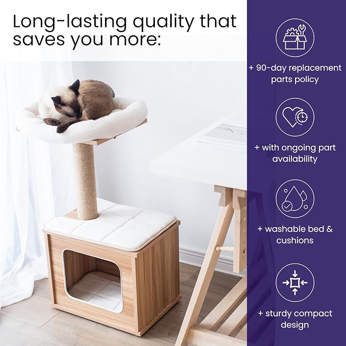 Catry 29.7" Tall 3 Level Laminated Wood Cat Tree - Image 8