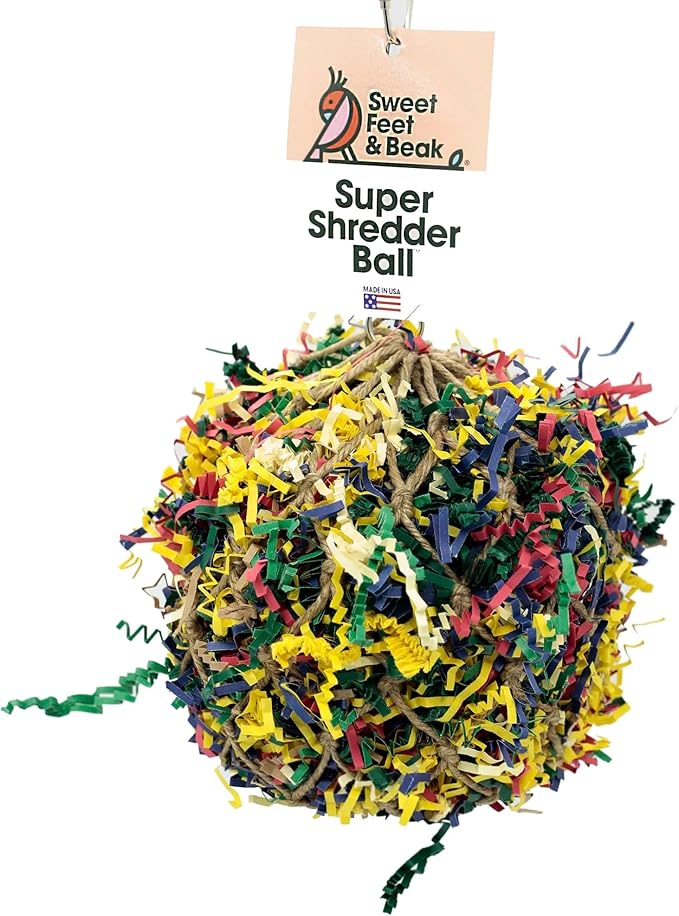 3” Super Shredder Ball Bird Toy by Sweet+Feet+%26+Beak