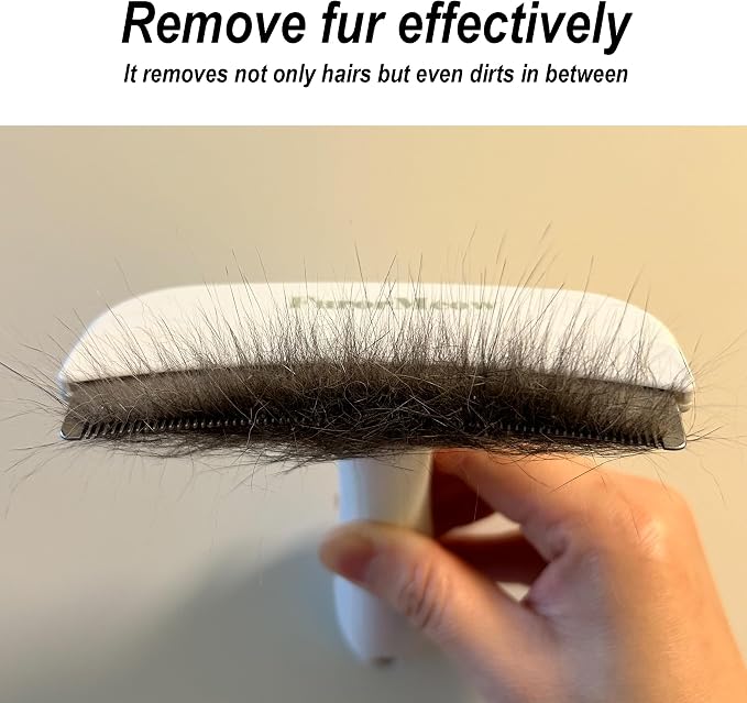 Pet Deshedding Tool with Curve Blade, Cat Grooming Brush, Tight V-shaped Teeth - Image 4