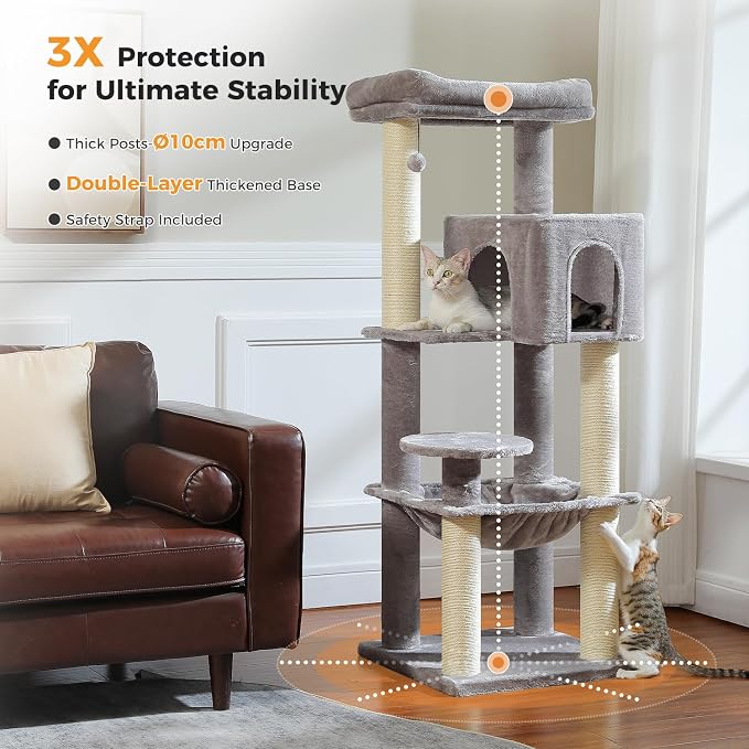 Large Cat Tree with Reinforced Scratching Posts - Image 6