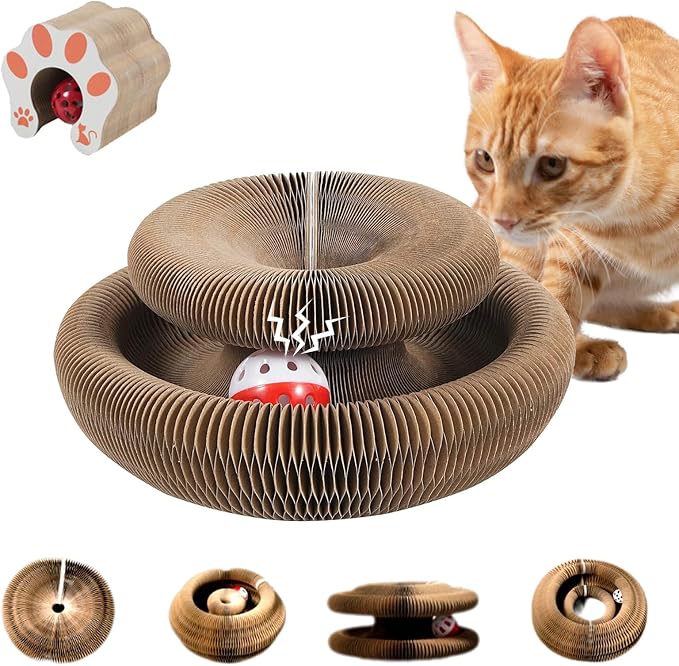 Cat Toy, Magic Organ Cat Scratch Board, Compact Cats Accordion Toy, Interactive by SREBAY