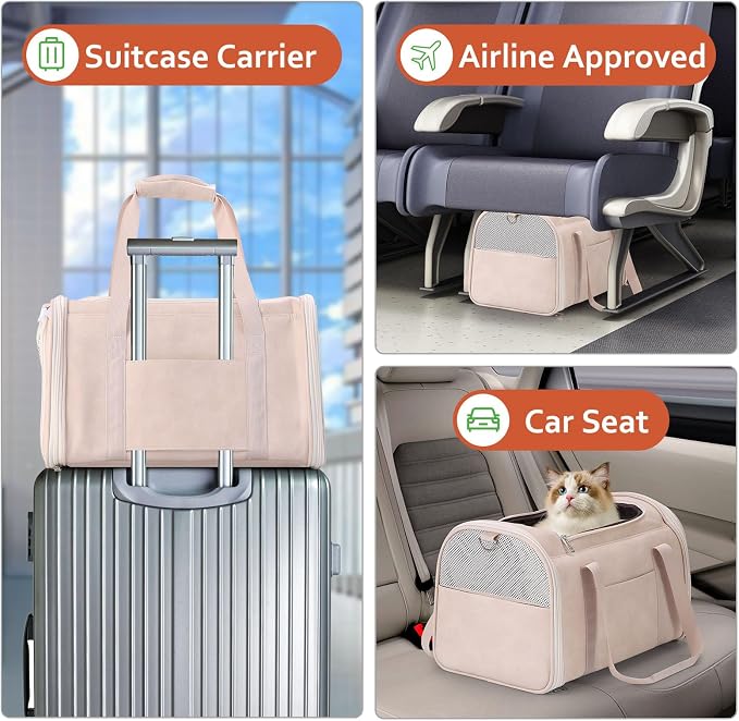 Fashion Leather Dog Carrier Cat Carrier Airline Approved Pet Carrier - Image 6