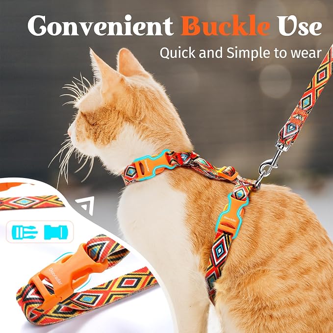 Dooradar Cat Harness and Leash, Escape Proof Adjustable Kitten Vest, - Image 5