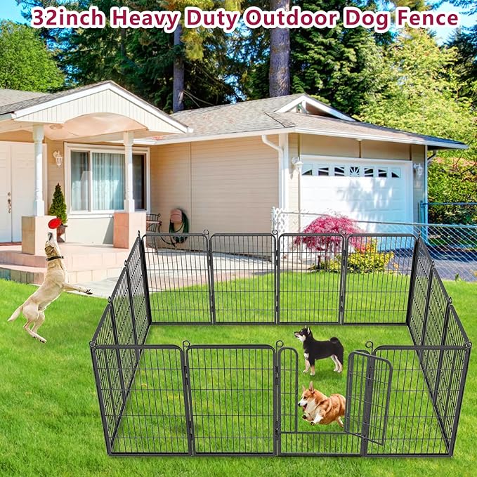 Dog Playpen Fence for Yard, 32inch 40 Panels Anti-Rust Pet Playpen Exercise Pen - Image 2