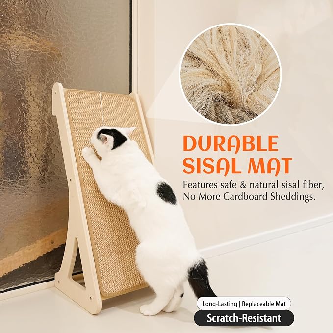 PETKARAY Cat Scratcher, Sisal Cat Scratching Ramp, L Shape Scratch Pad - Image 3