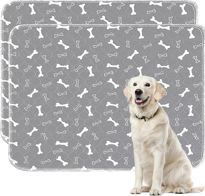 Washable Pee Pads for Dogs, 2 Pack 48"x60" Reusable Puppy Training Pads by Baodan