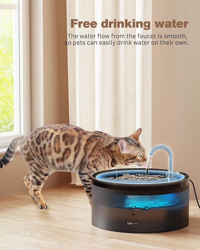 Cat Water Fountain: 108oz/3.2L Cat Fountain Super Silent Pet Drinking Dispenser - Image 7