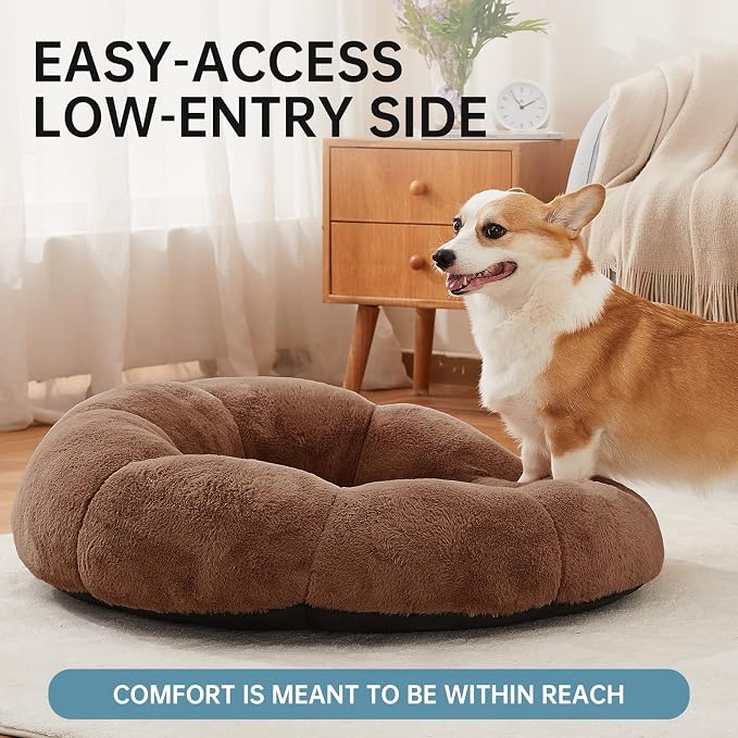 OhGeni 31 inches Calming Donut Orthopedic Dog & Cat Bed - Image 2
