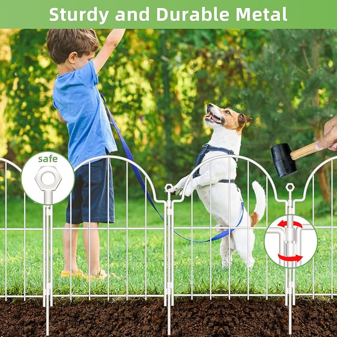 10 Pack Decorative Garden Fence, 17in x10ft Garden Fencing Animal Barrier - Image 4