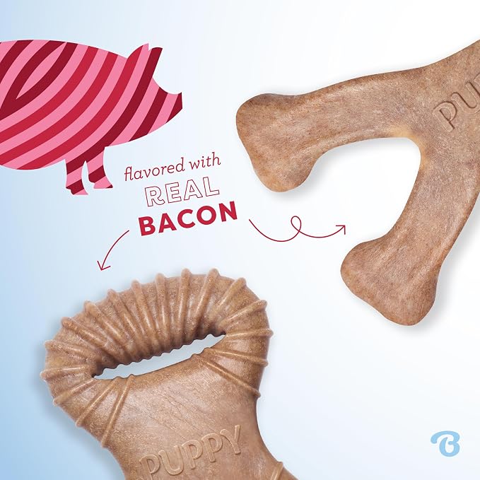 Benebone Puppy 2-Pack Dental Chew/Wishbone Real Bacon Small - Image 2