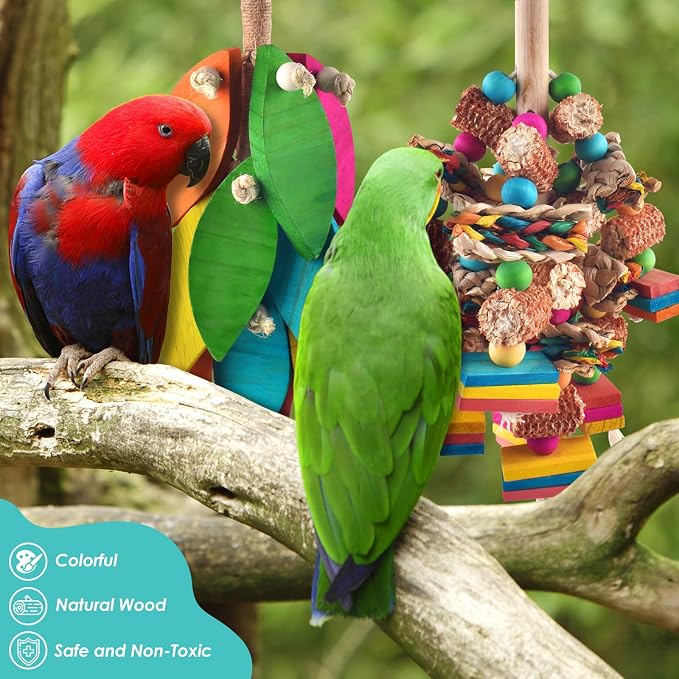 2 Pcs Large Bird Toys, Natural Corn Cob Parrot Chew Toy, Amazon Parrots - Image 7