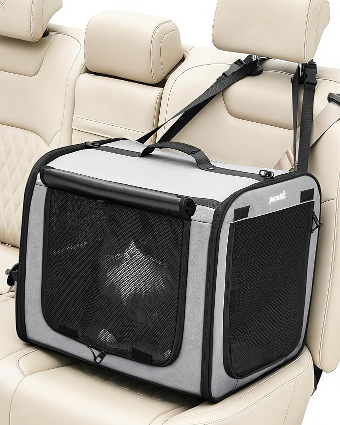 Pecute Dog Car Carrier Light Weight 19.7×16.9×14.8in, Dog Carrier Easy to - Image 9