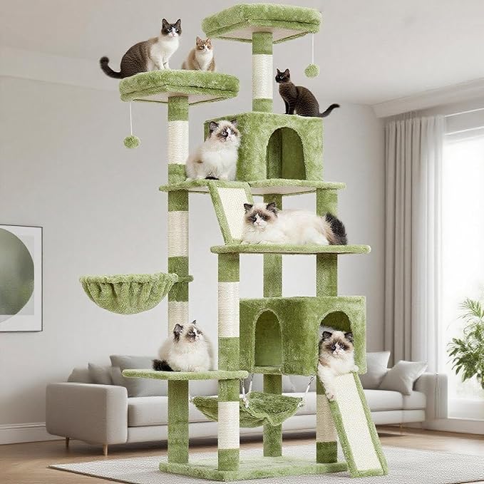 Cat Tree for Indoor Cats, Sturdy Cat Tree House by Gitelnour
