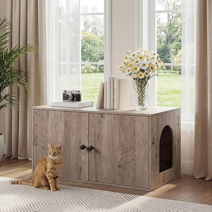 HOOBRO Cat Litter Box Enclosure, Hidden Litter Box Furniture - Image 2