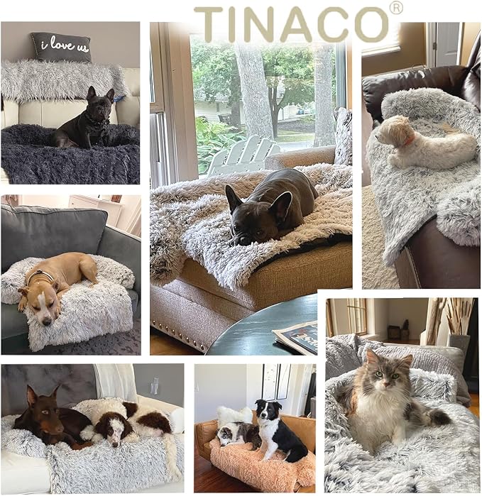 Calming Dogs/Cats Bed Mats, Dog Pad Washable Removable Couch Cover, Plush Long - Image 3
