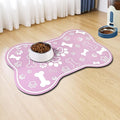 Dog Cat Mat for Food and Water, Rapid Absorbent Pet Feeding Mat, Bone Shaped by VoanosHome