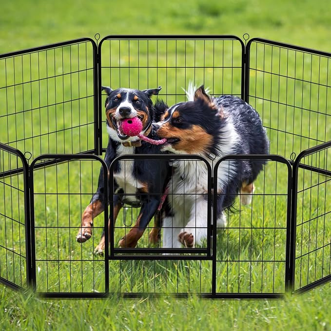 NEWBULIG Dog Playpen 8 Panels 24" Height Foldable Heavy Duty Metal Dog Exercise - Image 7