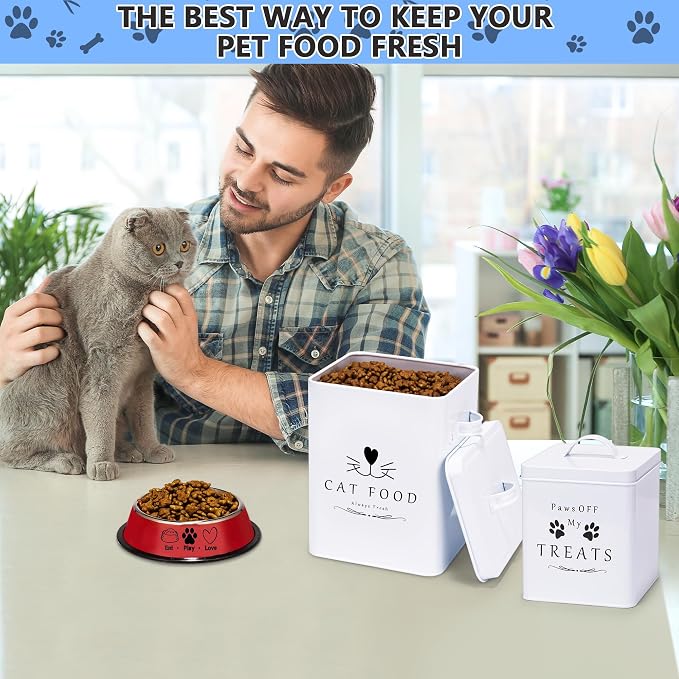 Meraki Home Farmhouse Cat Food and Treats Containers + Feed Scoop + Pet Food - Image 2
