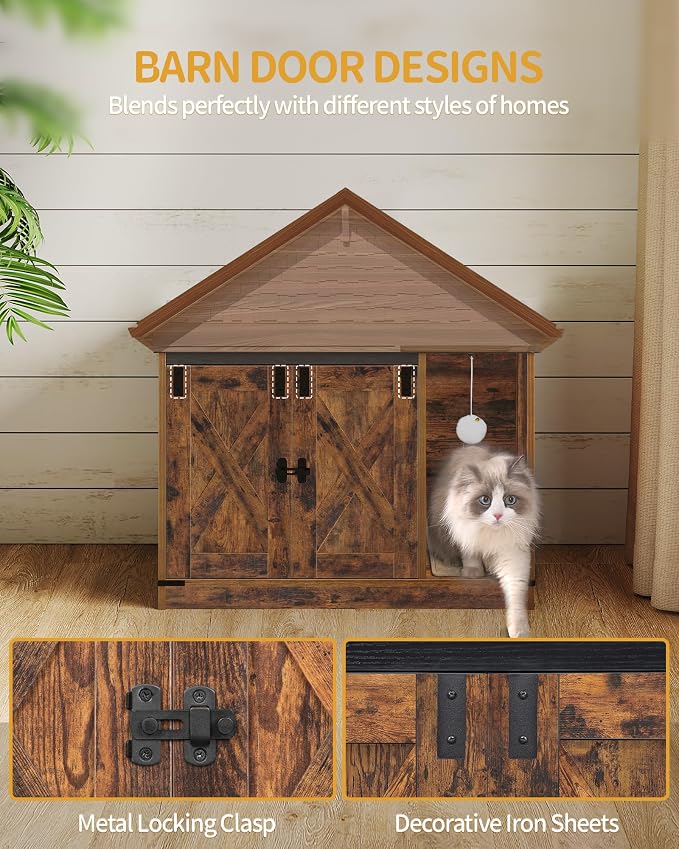 Cat Litter Box Enclosure, Hidden Litter Box Cabinet Furniture - Image 6