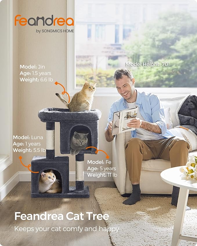 Feandrea Cat Tree, 29.1-Inch Cat Tower, Plush Condo - Image 2