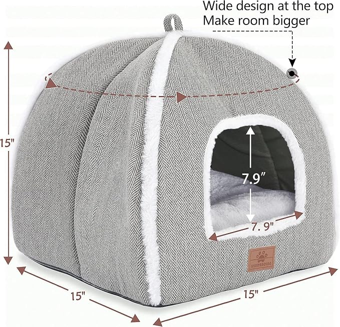 Cat Beds for Indoor Cats-Cat Bed Cave House Tent for Kittens and Small Pets - Image 4