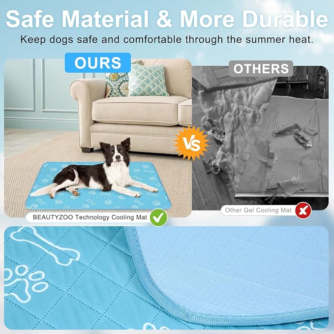 BEAUTYZOO Upgraded Dog Self Cooling Mat Ice Silk Chill Pads - Image 6
