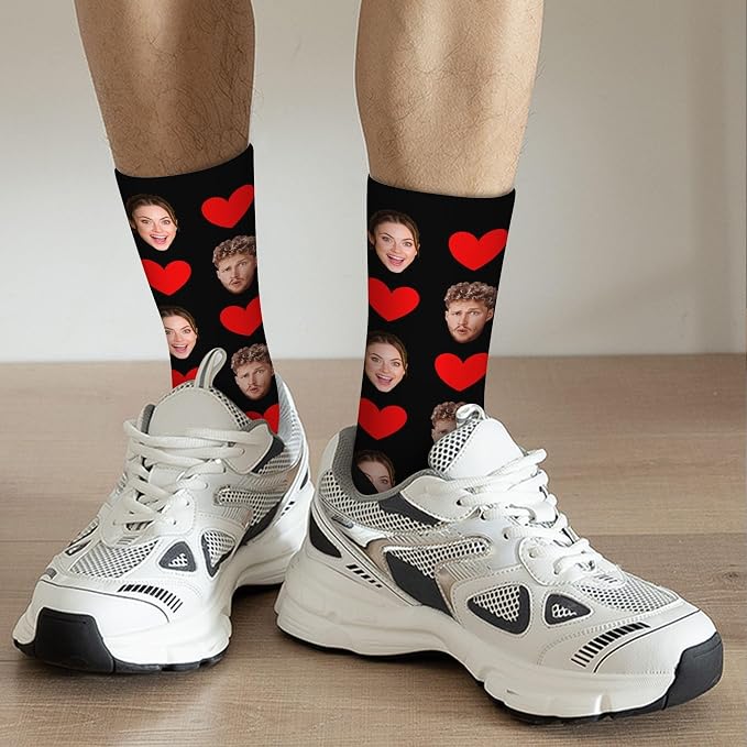 D-Story Custom Face Socks, Personalized Photo Picture on Socks, Unisex Athletic - Image 2