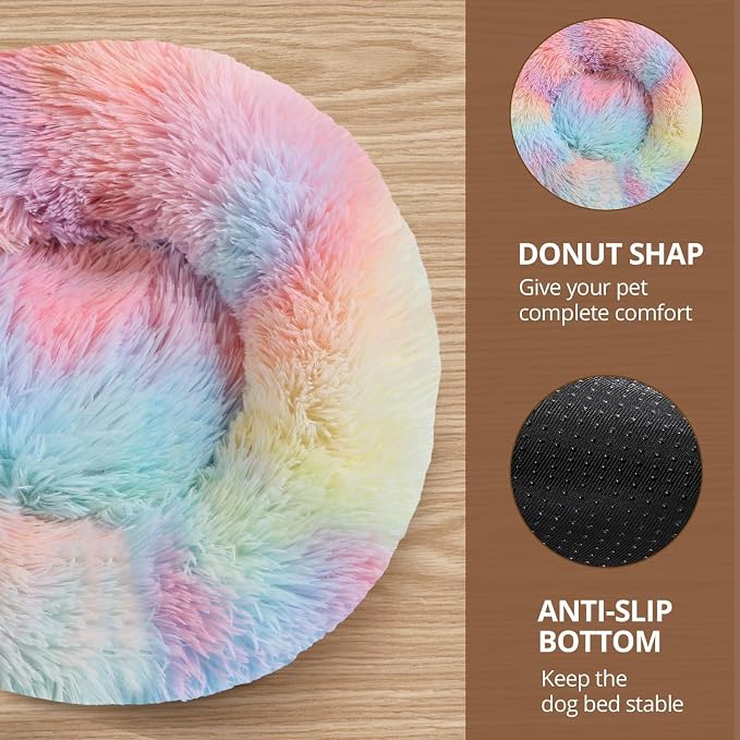 JOLLYVOGUE Calming Dog Bed Large Size Dog, Anti-Anxiety Donut Large Pet Bed - Image 3