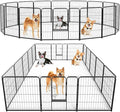 DUMOS Dog Playpen Indoor, Metal 32 Inch 16 Panels Foldable Pet Fence by DumosLifestyle