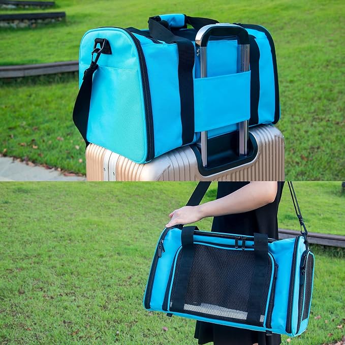 Soft Sided Carrier for Small Medium Cats Dogs, Removable Pad Collapsible Travel - Image 9