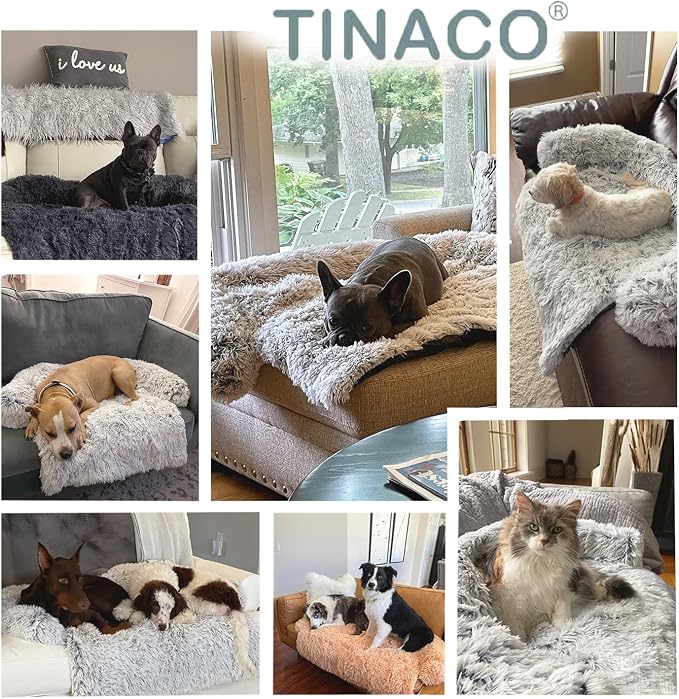 Calming Dogs/Cats Bed Mats, Dog Pad Washable Removable Couch Cover, Plush Long - Image 3