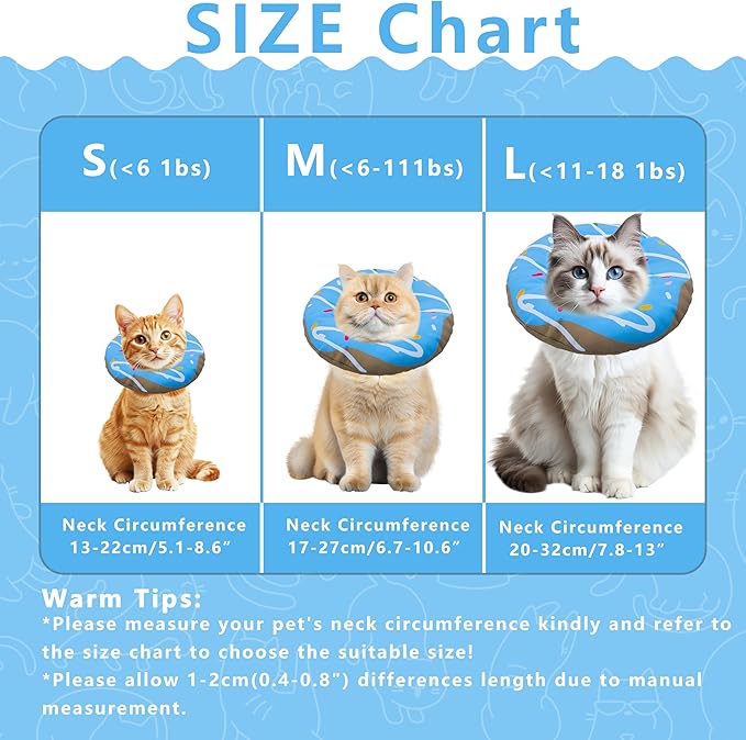 Cat Cone Collar Soft, Adjustable Cat Recovery Collar Kitten Cones to Stop - Image 2
