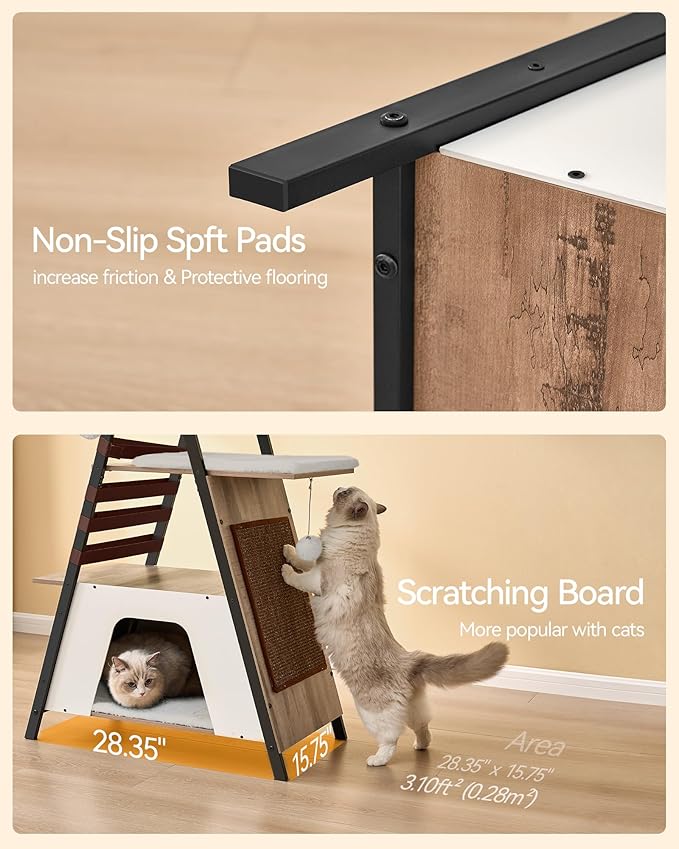 FourFurPets 72.4" Cat Tree, Modern Cat Tower - Image 9