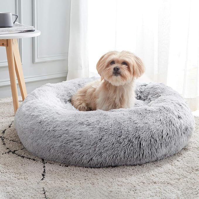 WESTERN HOME WH Calming Dog Bed & Cat Bed, Anti-Anxiety Donut Dog Cuddler Bed by WESTERNHOME