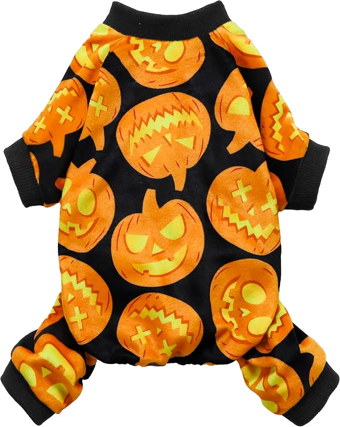 Fitwarm Halloween Pumpkin Dog Pajamas, Funny Dog Winter Clothes by Fitwarm