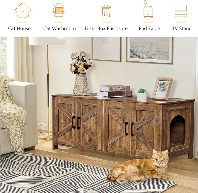 Homhedy Cat Litter Box Enclosure - Image 6