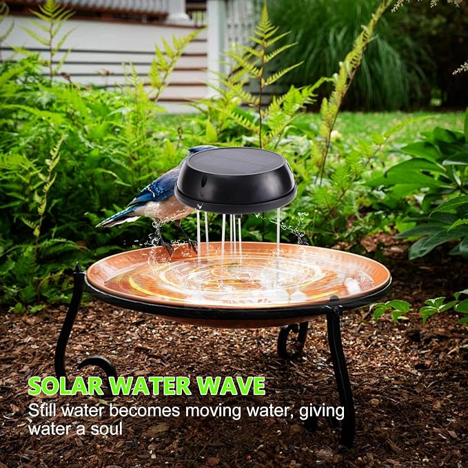 Bird Bath Solar Swing Device, Stainless Steel Bird Bath Bubble Device, Suitable - Image 5