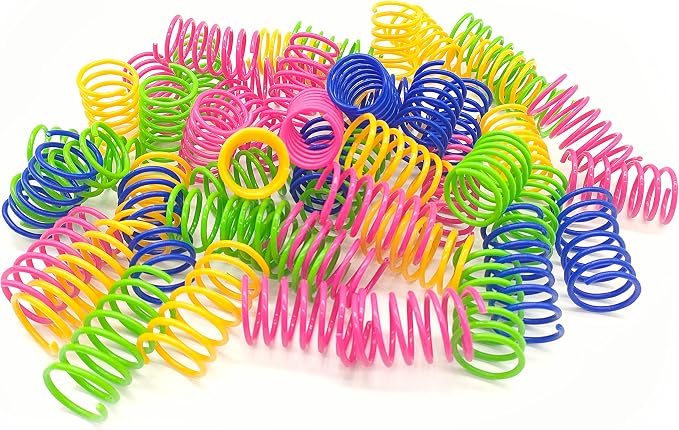 Cat Spring Toys 30 Packs, Plastic Colorful Springs Cat Toys - Image 6