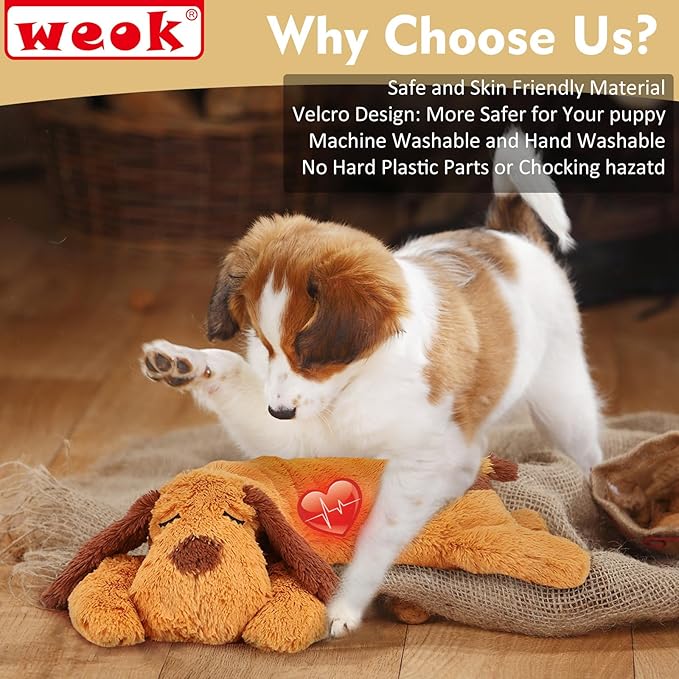 Heartbeat Puppy Toy, Comfort Cuddler Pillow, Dog Anxiety Relief Calming Aid - Image 4