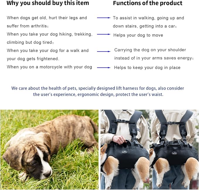 Dog Backpack Carrier for Medium Dogs Emergency Backpack, Joint Injuries - Image 3