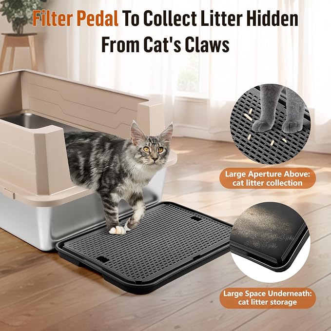 Large Cat Litter Box Step Mat, 16.5"x11.2" Cat Ramp Stairs, Cat Litter Catcher - Image 3
