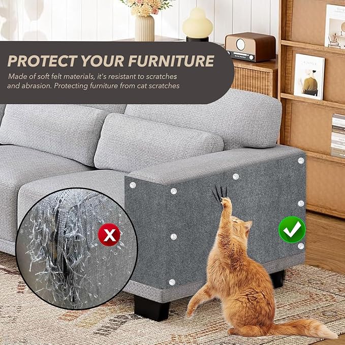 78.7"X15.8" Cat Scratching Mat, Self-Adhesive Cats Carpet, DIY Scratch - Image 3