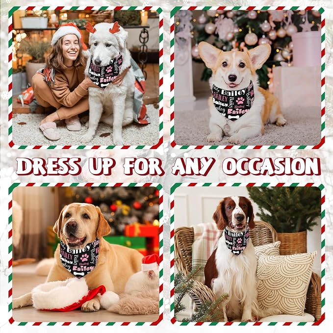 Personalized Dog Bandanas Custom Neckwear Name Button Anti-loosening Dog Scarf - Image 6