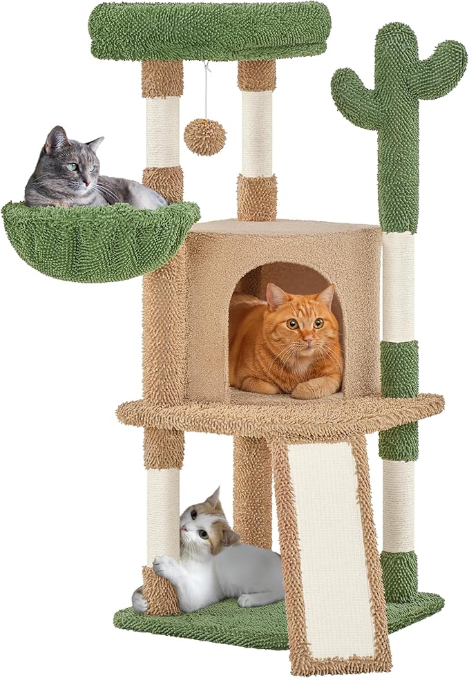 Yaheetech Cactus Cat Tree, 42in Cat Tower by Yaheetech