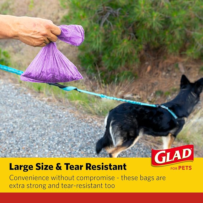 Glad for Pets Scented Waste Bags, Tear Resistant Pet Poop Pick-up Bags - Image 5