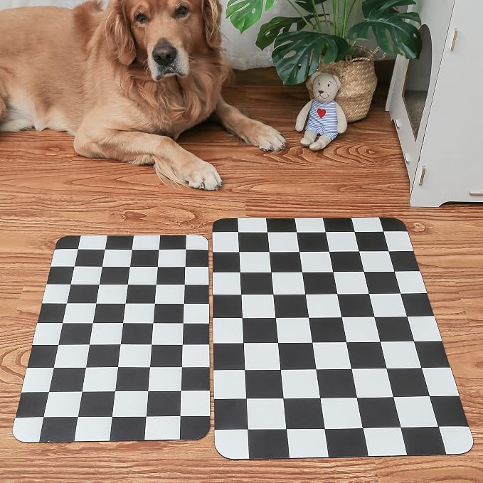 Ralxion Checkered Dog Feeding Mat, Absorbent Mats - Image 3