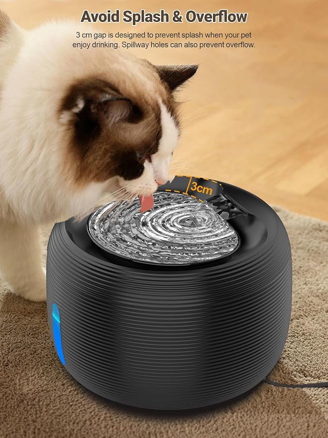 SIBAYS Cat Water Fountain, 3.5L/118oz Large Capacity Pet Water Fountain Cat - Image 6