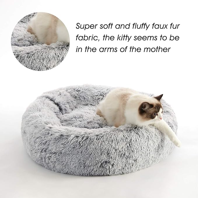 WESTERN HOME WH Calming Dog Bed & Cat Bed, Anti-Anxiety Donut Dog Cuddler Bed - Image 3