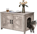 Homhedy Cat Litter Box Enclosure, Wooden Cat Washroom Furniture by Homhedy